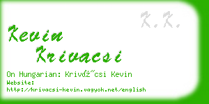 kevin krivacsi business card